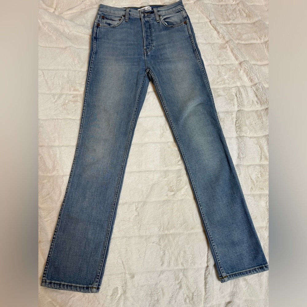 Re/Done Blue Straight Jeans Classic Denim